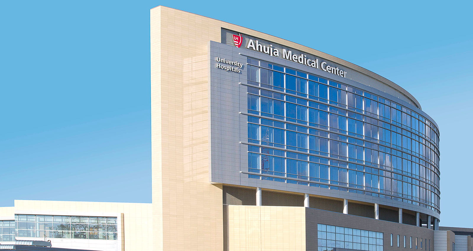 Full view of the exterior of UH Ahuja Medical Center