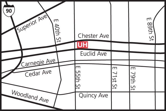 Map to UH Rainbow Center for Women & Children