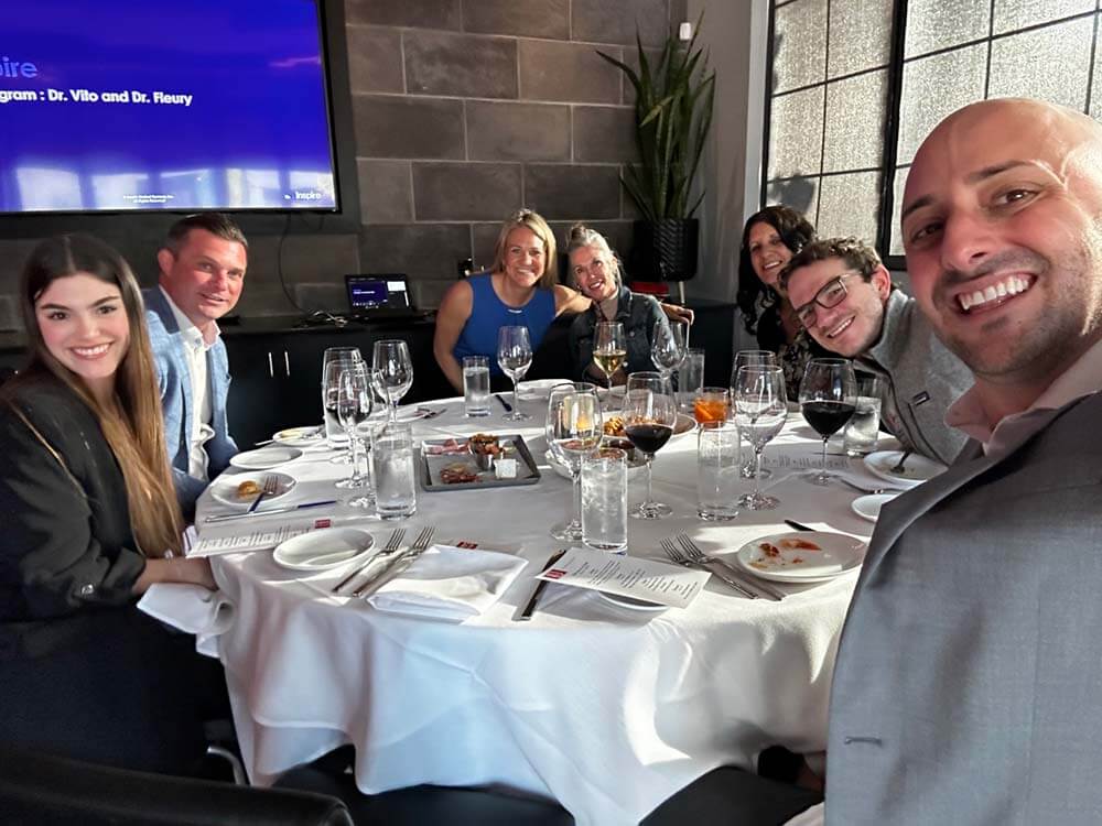 group at restaurant