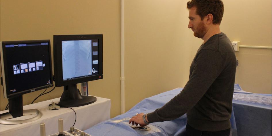 Image of person using the IR Simulator