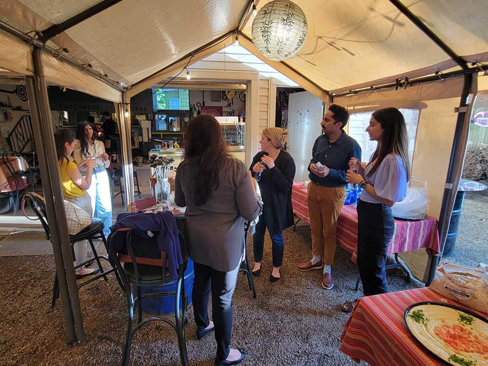 group gathered at wellness event