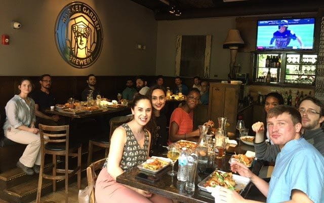 Radiology residents at lunch