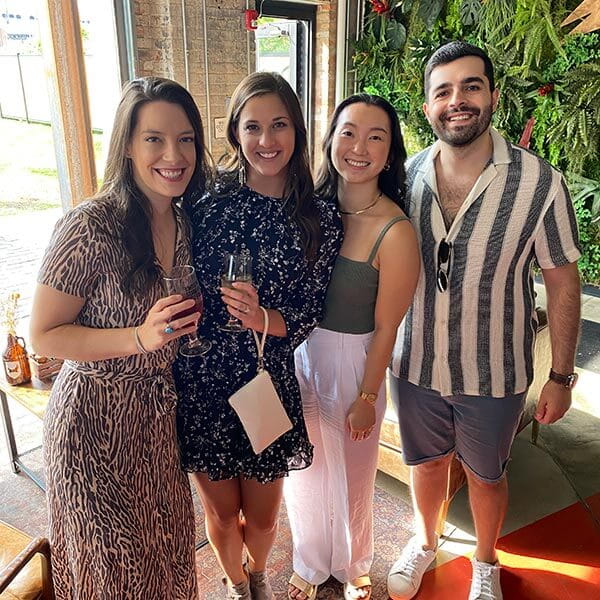 group of residents at a restaurant
