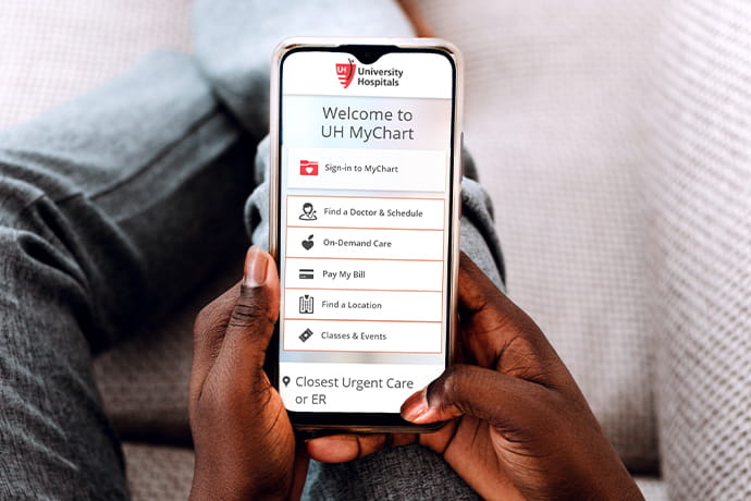 Image of UH MyChart App Screen
