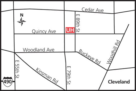 Map of UH Otis Moss Jr. Health Center