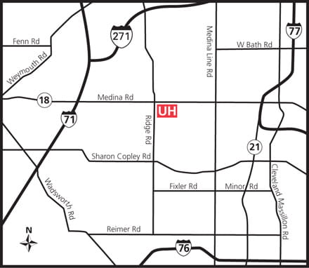 Map of UH Sharon Health Center