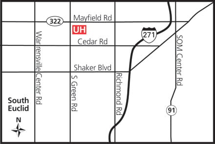Map of UH Suburban Health Center