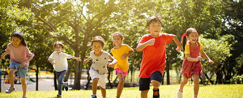 Children running