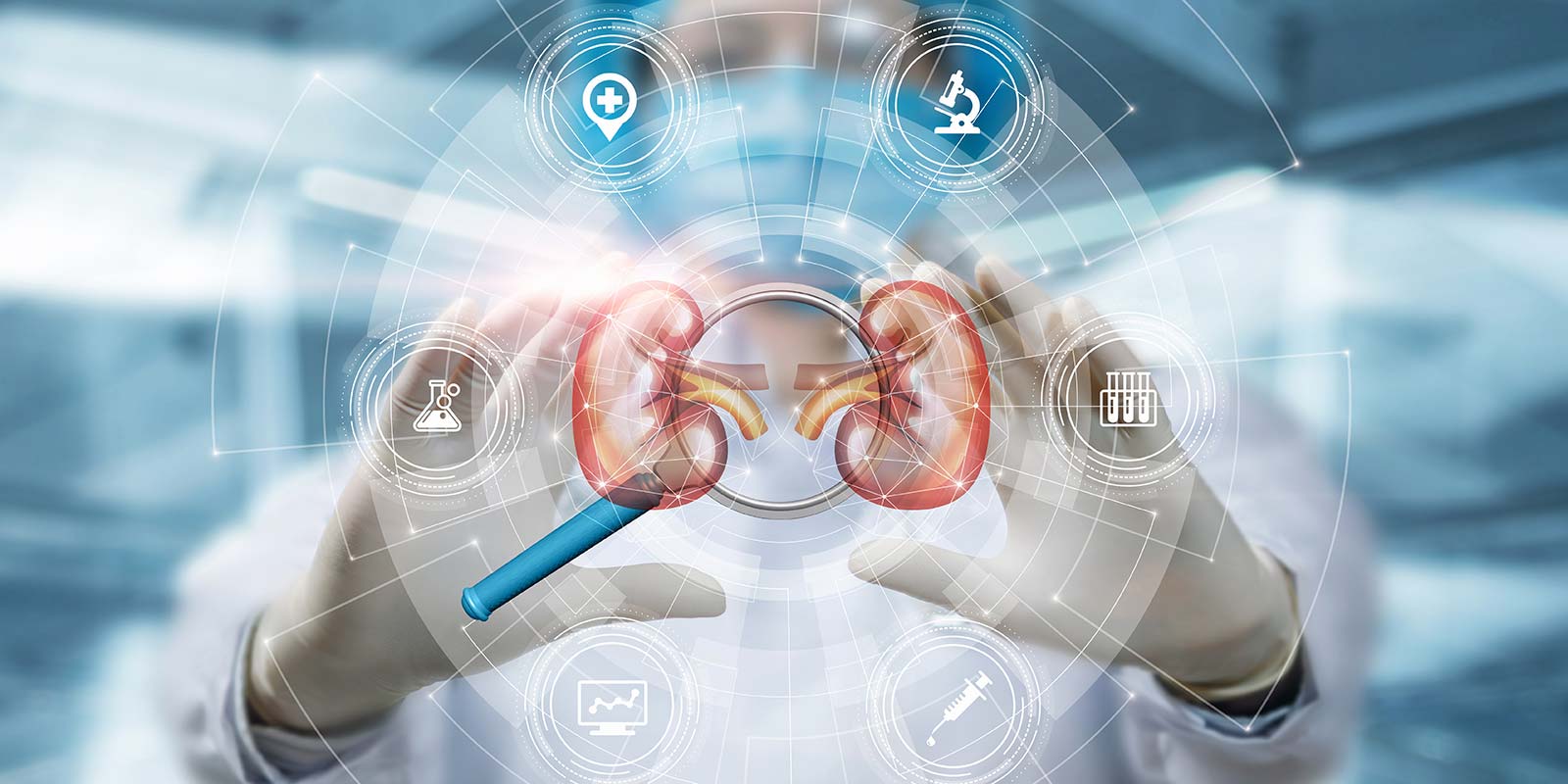 concept of modern technologies treatment of kidneys