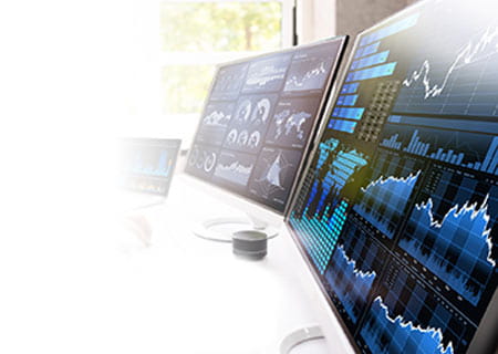 big data on computer screens