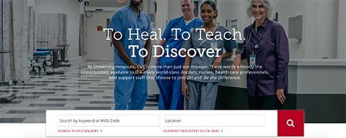 screenshot of UH Career site
