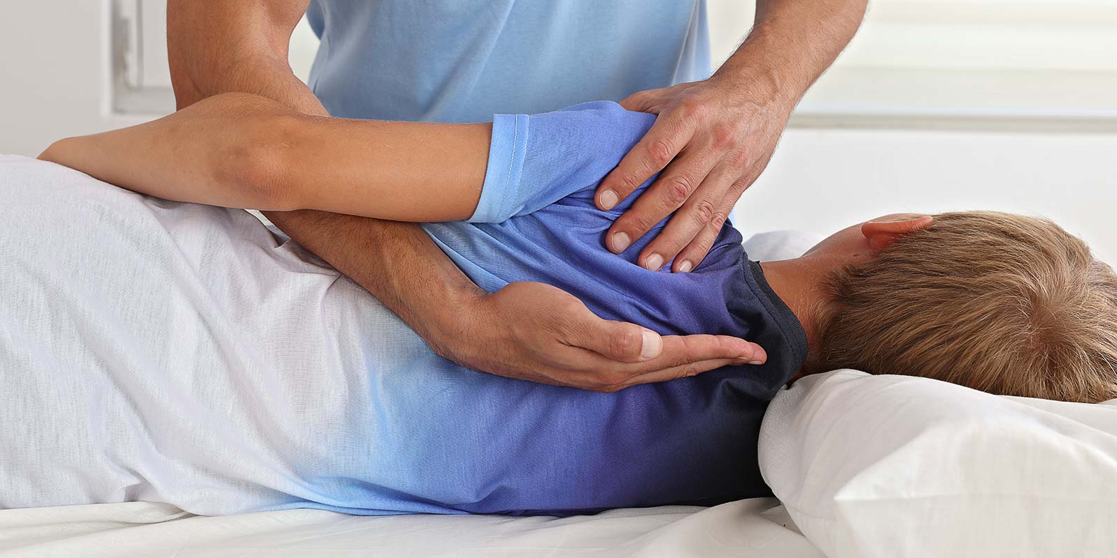 Boy being treated for scoliosis