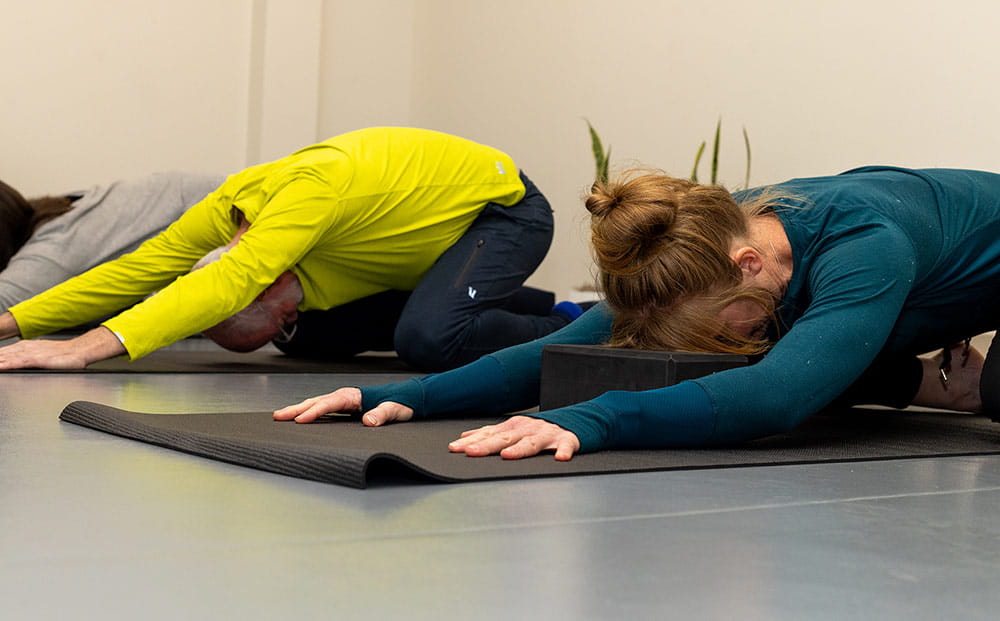 Amy Sapola holds a yoga session at UH Connor Whole Health in Beachwood