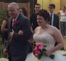Greg Grindley walks down the aisle
