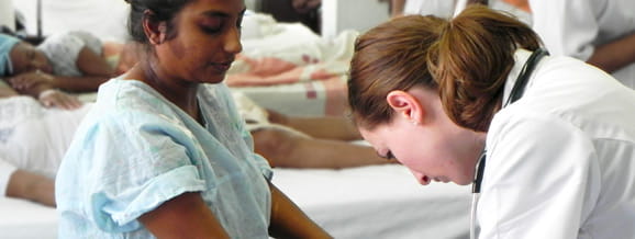 physician caring for patient