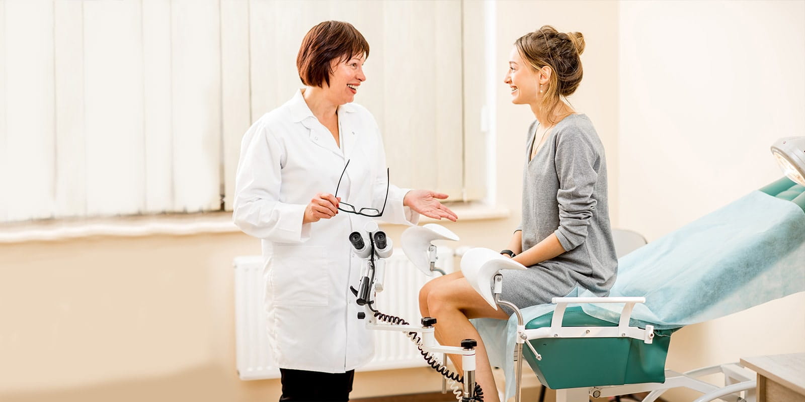 Female doctor inspecting the health of her patient.