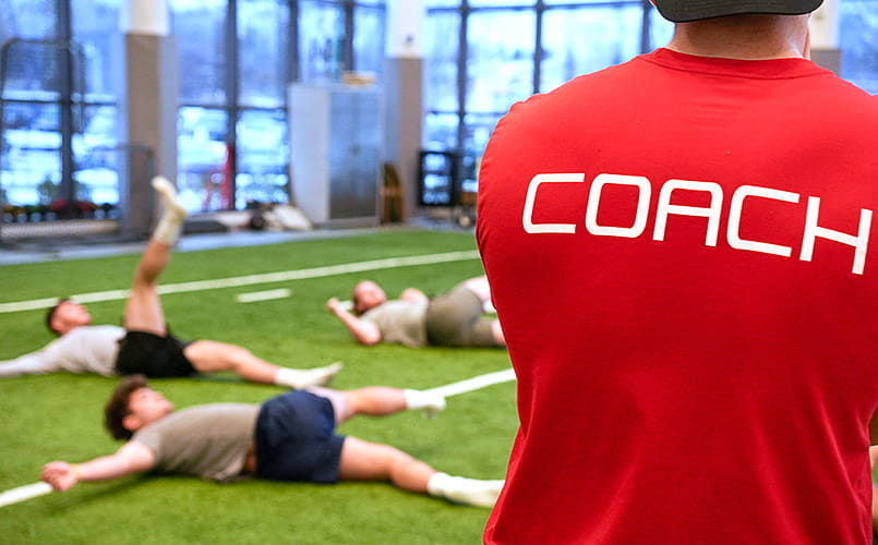 A man on the field inside Drusinsky Sports Medicine Institute at UH Ahuja Medical Center