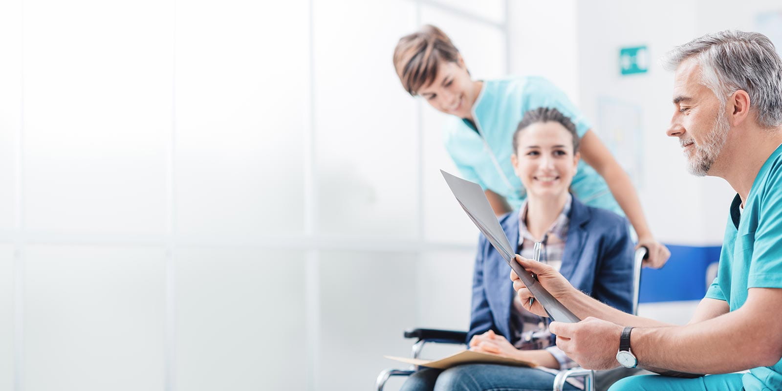 Doctor reviewing medical information with patient.