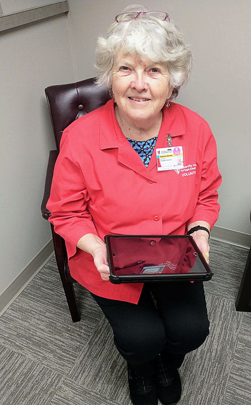 Vicki, a volunteer at UH Portage Medical Center